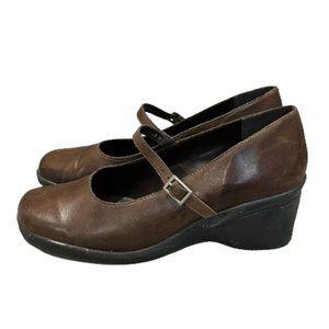 Jessica Vintage Mary Jane Brown Wedges | Size 7